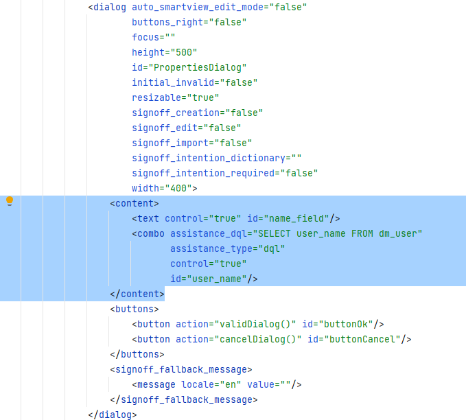 Property page config XML